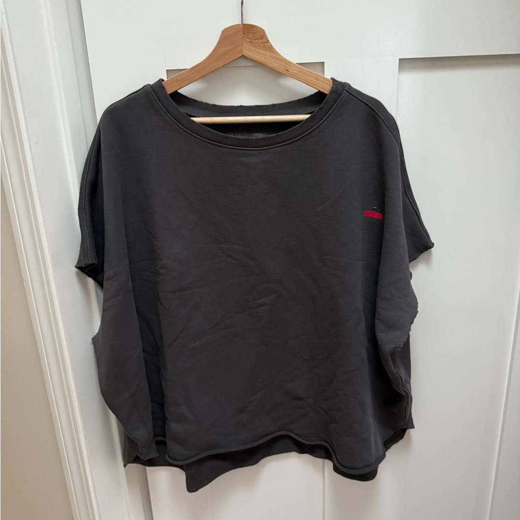 Frank & Eileen Nwot Olive Triple Fleece Capelet One Size Gray